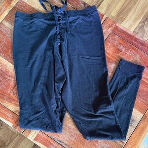 Savage Fenty Black Back Lace-Up Knit Lounge Pants